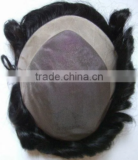 100% High Quality Human Hair Men's Hairpieces Swiss Lace Hair piece Hair Toupee For Men