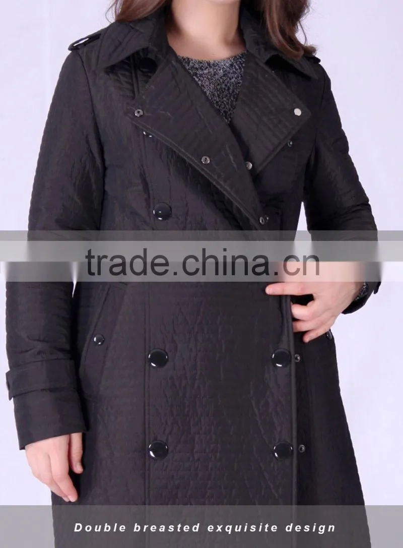 2016 Spring Fashion Long Slim Fit Women Coat With Paint Button