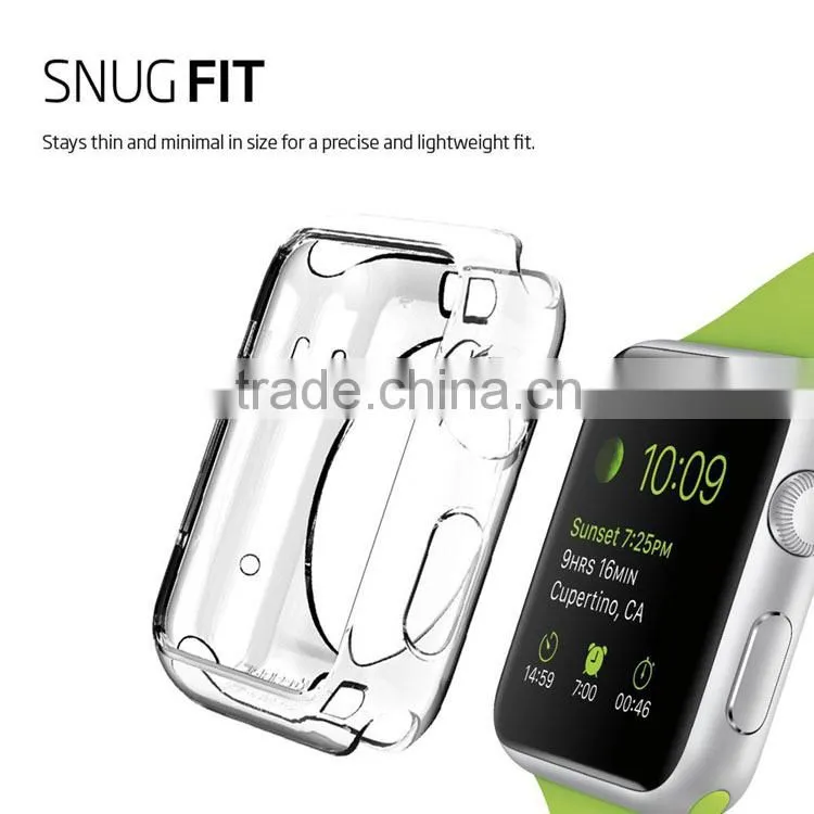 2015 new transparent soft TPU case for apple smart watch