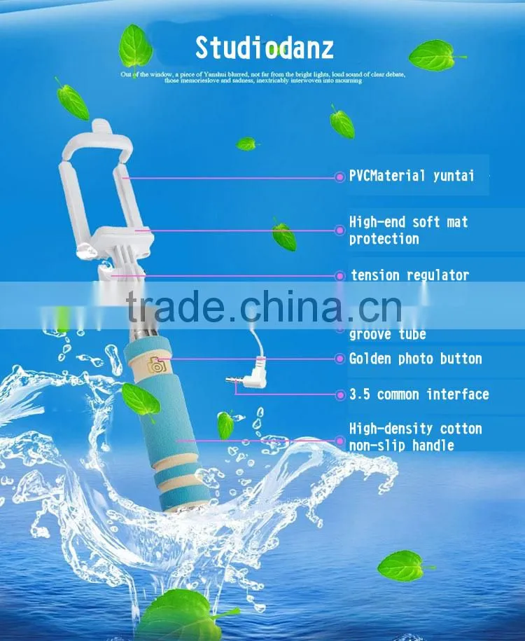 Wholesale price foldable selfie stick wired selfie-stick wireless remote selfie stick