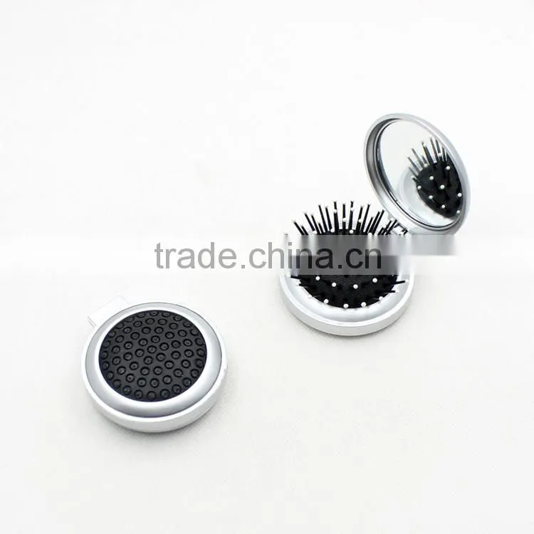 Hot Sale Plastic Travel Portable Makeup Mirror With Brush