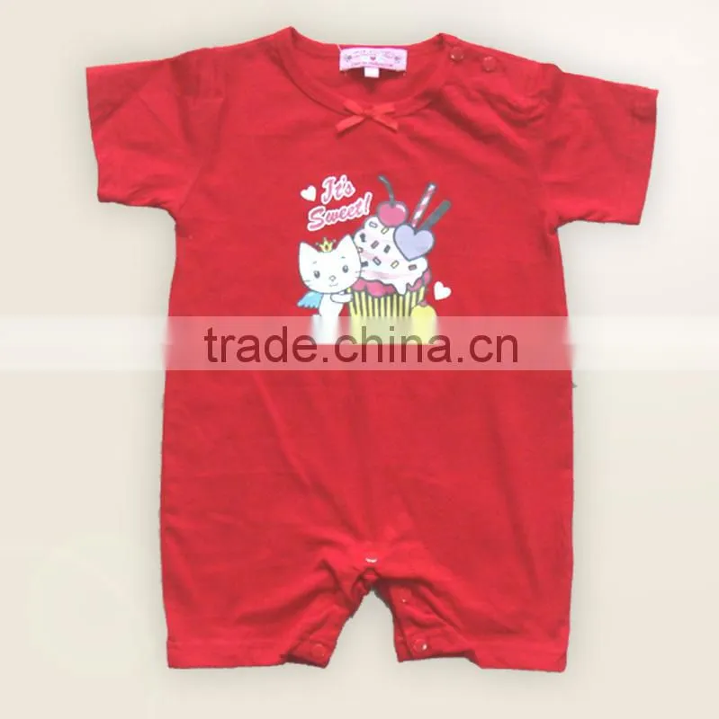 Hot sale cotton summer baby clothing girl baby romper