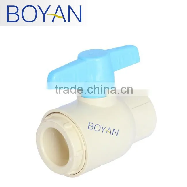 BOYAN plastic cpvc sch2846 americ size white ball valve