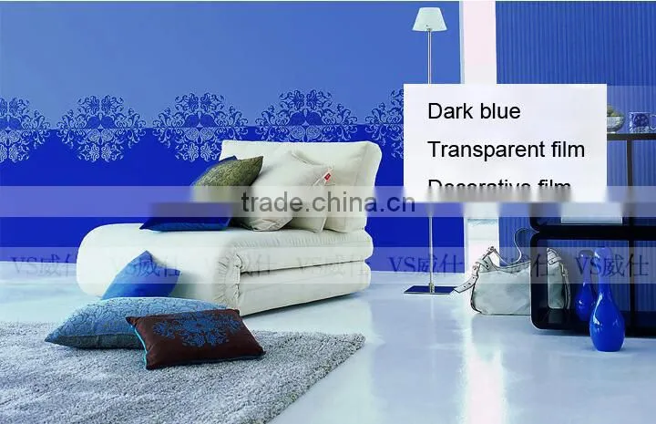factory direct sale dark blue window film,pet home docorative glass film