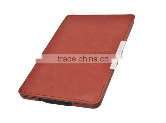 Factory leather PU for kindle paperwhite case, book cover For Amazon paperwhite case