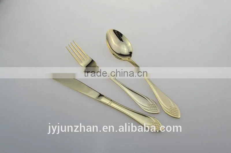 Perfect gold stainless table knife with high mirror polishing and low price