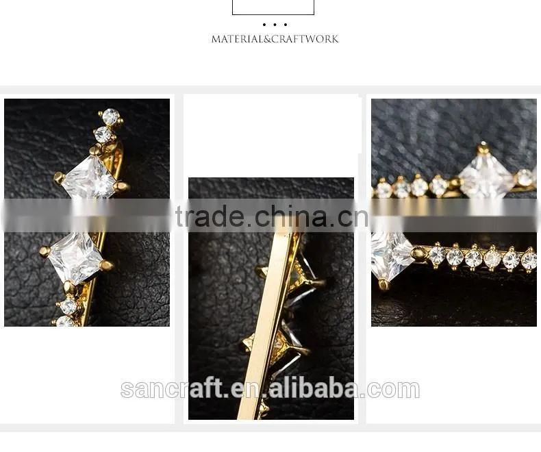 18k gold plated ladies fancy metal hair clips