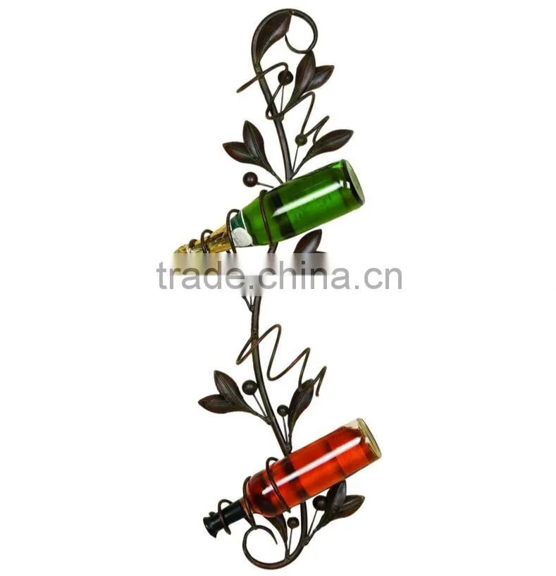 2016 Metal Flower Wombwell 4 Bottle Wall Mounted Wine Rack