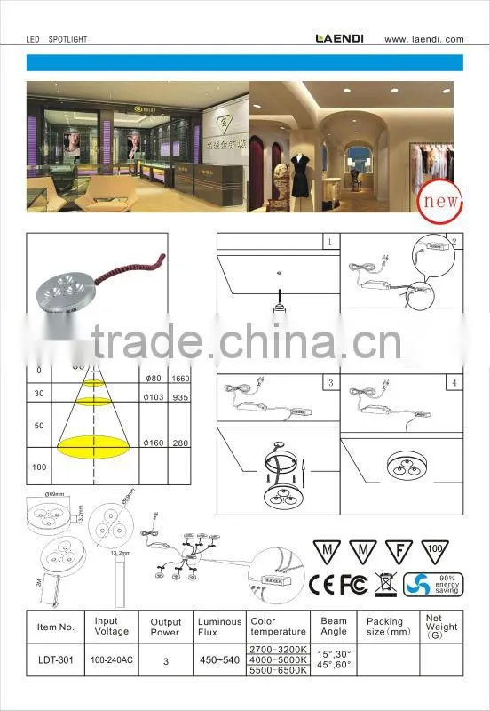 LED Chips Warm White Under Cabinet Light Ac100-240v nice quality