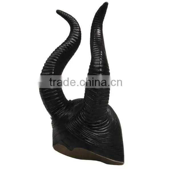 Halloween Party Cosplay dark witch rubber Costume dress Carnival costume Horn Headpiece Helmet Maleficent Hat