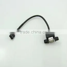 Bulkhead Dual Mount Panel USB 2.0 A Female to Dupont 2.54mm 2*5P Housing Cable