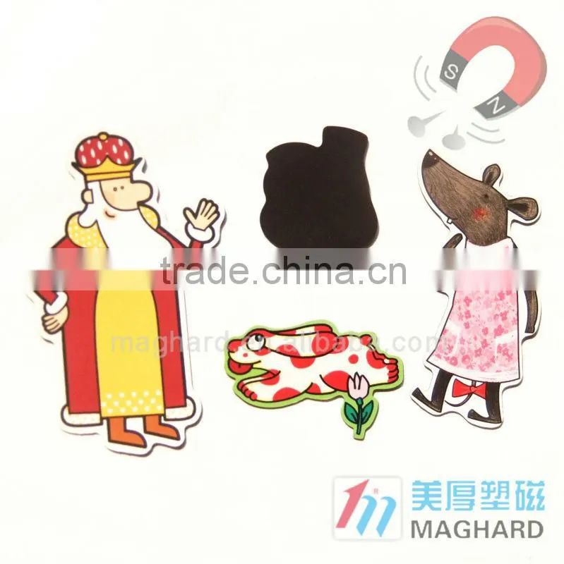Cartoon figure printed paper flat fridge magnet