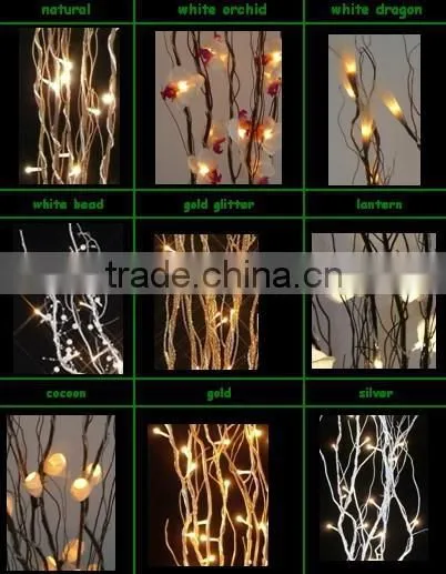 battery-operated silver willow branch