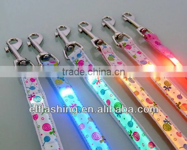 led dog leash blue large size dog leash