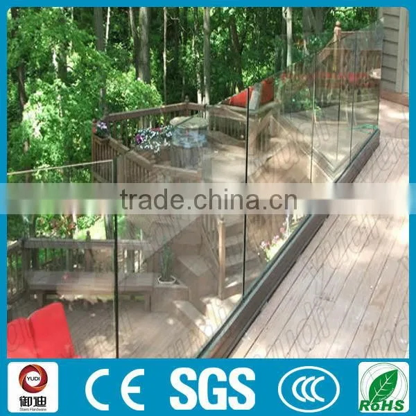 frameless glass aluminum pipe railing handrail for stairs