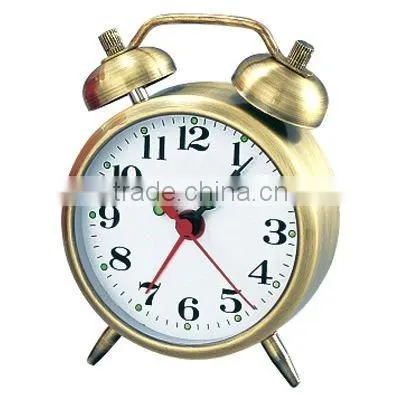 metal case mechanical alarm clock, wind up movement