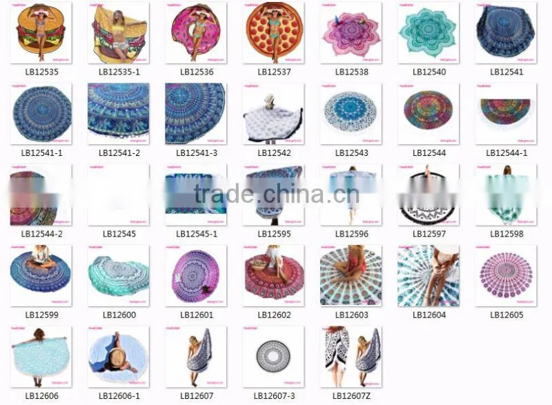 Round Beach Towel Hamburg With Print Custom print beach towel sarong pareo