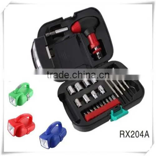 24pcs Hot products outdoor Hardware Tool Kit led flashlight mutifuctional tool set HW04005
