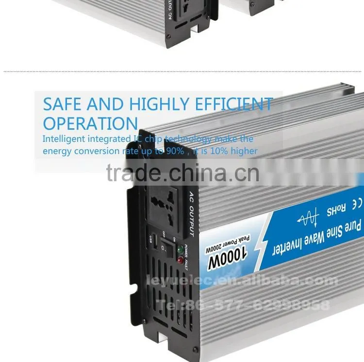 CE RoHS approved OPIP-1000w DC12v to AC 110v/220v good quality high frequency inverter sine wave used for household appliances