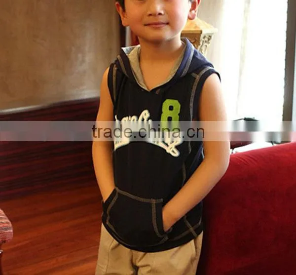 Cotton pullover kids hooded top(YCT-B0653)