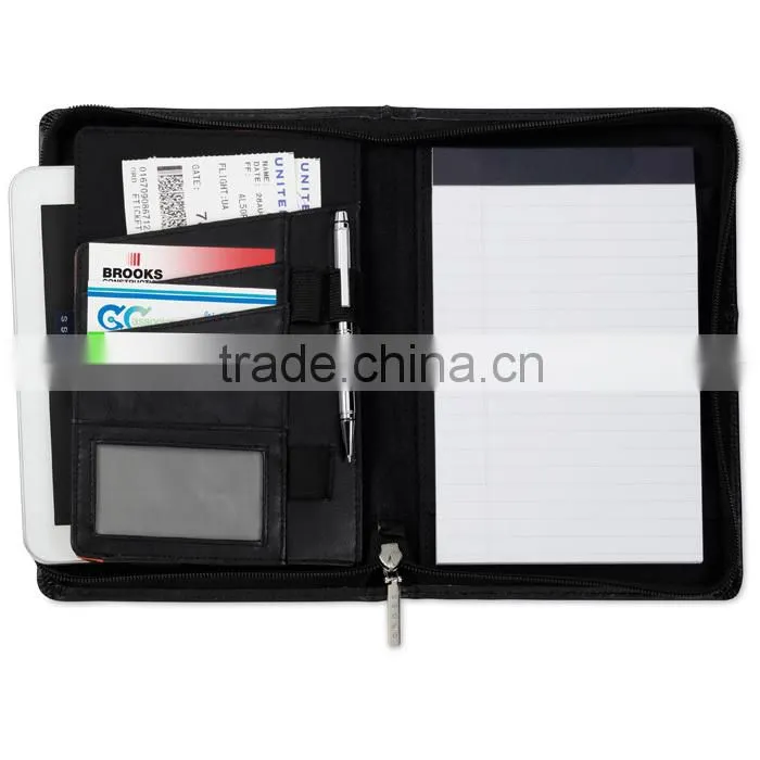 A5 Leather document folder with notepad