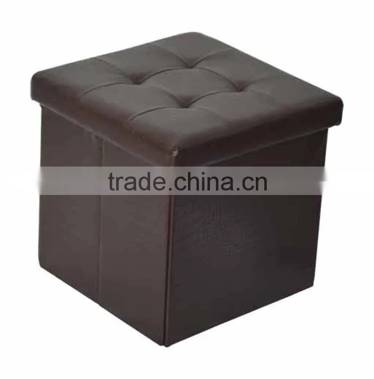 high standard elegant cotton knitted stool ottoman wooden puff