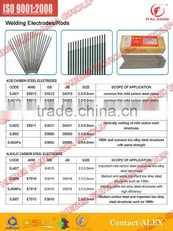 unalloyed electrodes welding rods e6013