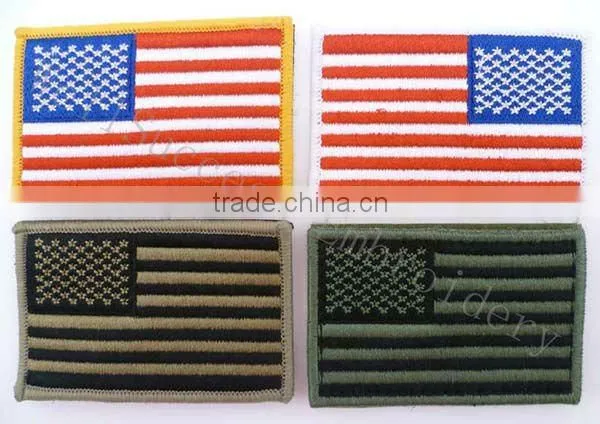 Velcro-back Embroidery US Flag Badge/patch