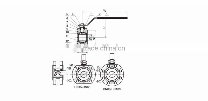 1PC Wafer Ball Valve InType QF101F