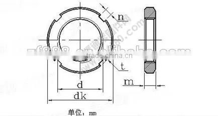m10 304 stainless steel slot / slotted round nut