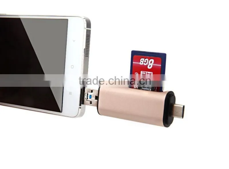 USB-C USB-A Micro USB 3 in 1 TF SD OTG Card Reader