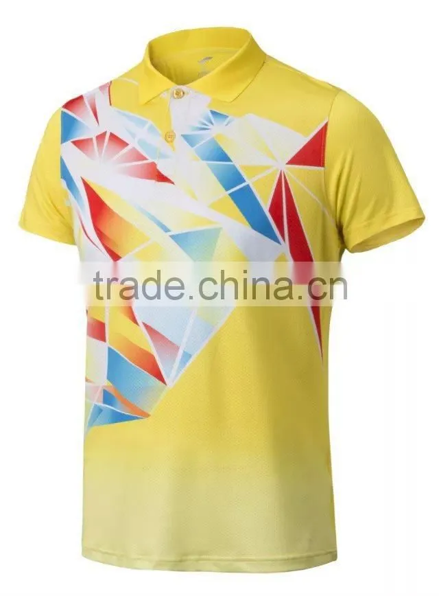 Grade original new badminton shirt,cheap badminton jersey made in Thailand,Badminton uniform with collar