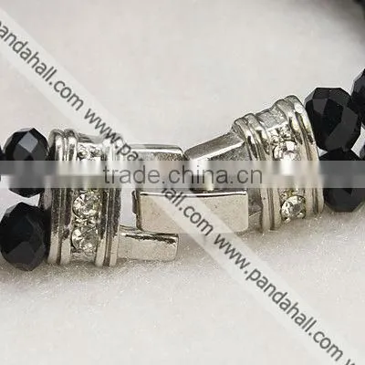 Fashion Bracelet Watches, with Alloy Rhinestone Watch Head(BJEW-G240-M)