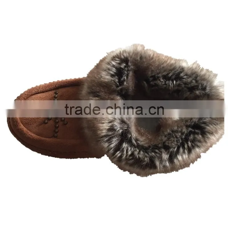 European Style Lady Ankle Snow Boot With Faux Fur Cover