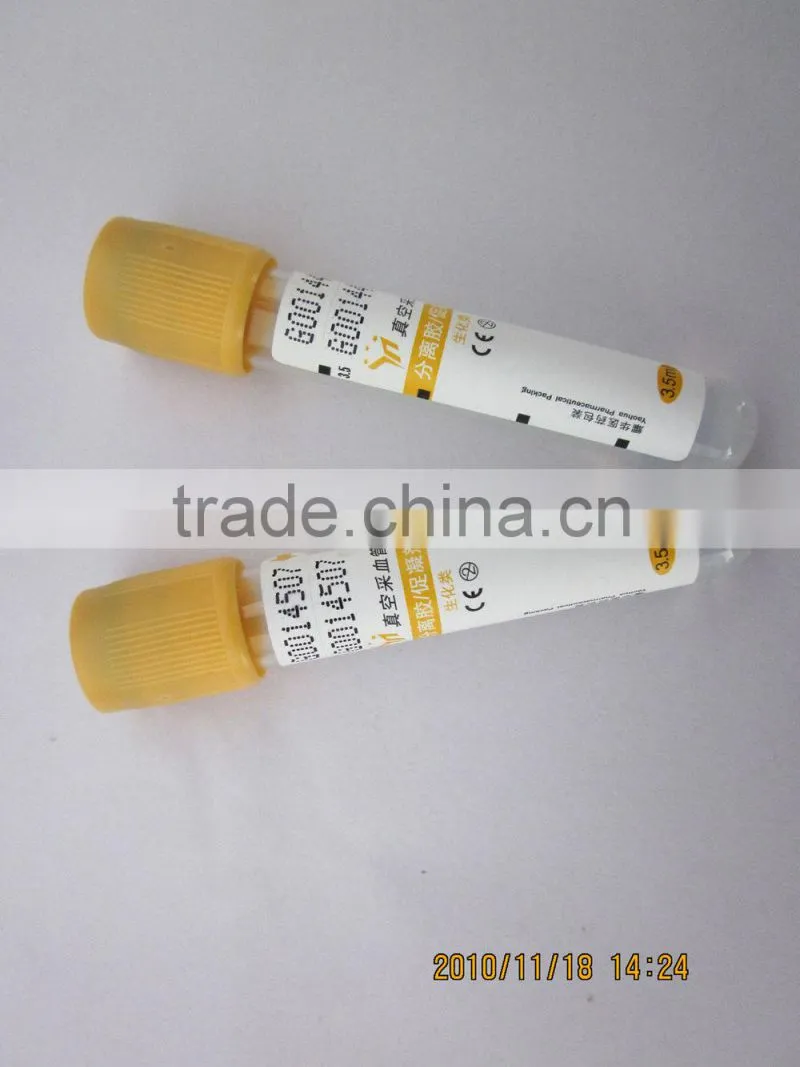 disposable Gel&clot activator vacuum blood collection tubes CE marked