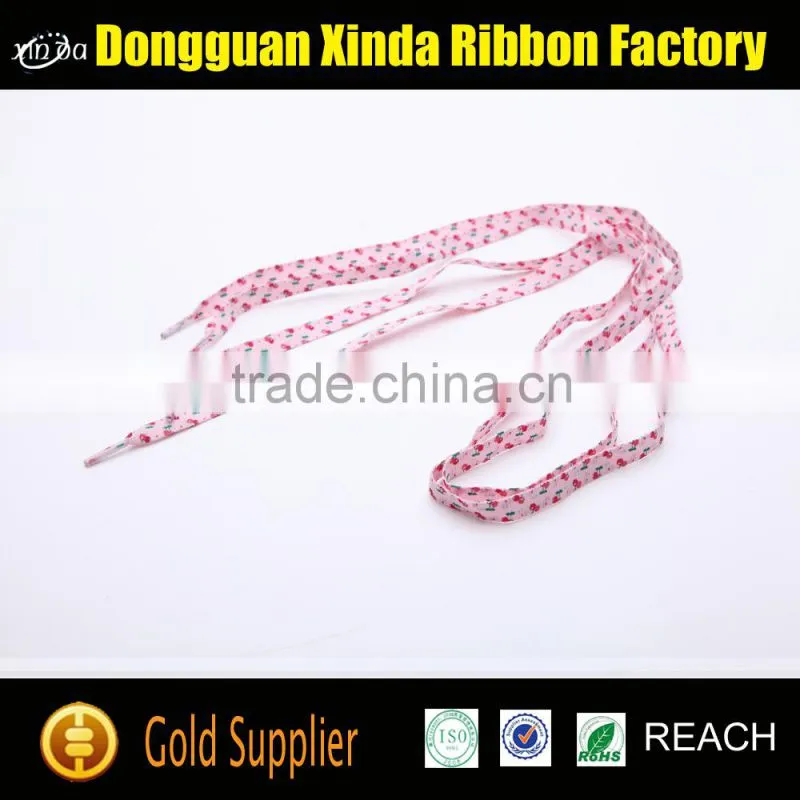 Hot Sale Customized Printed Satin Ribbon Shoelaces