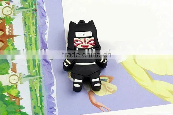 The factory manufacture high quality cartoon design silicone USB flash driver for Naruto