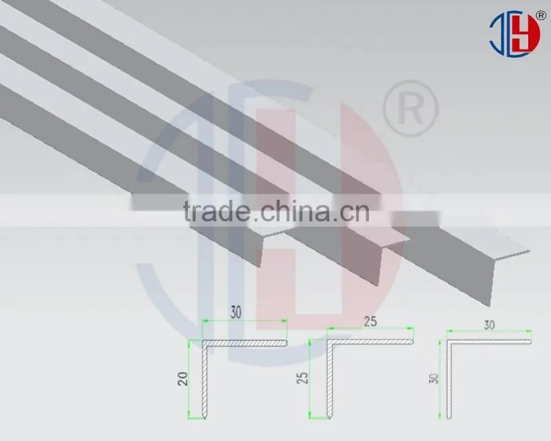 L T shape edge banding with aluminum material