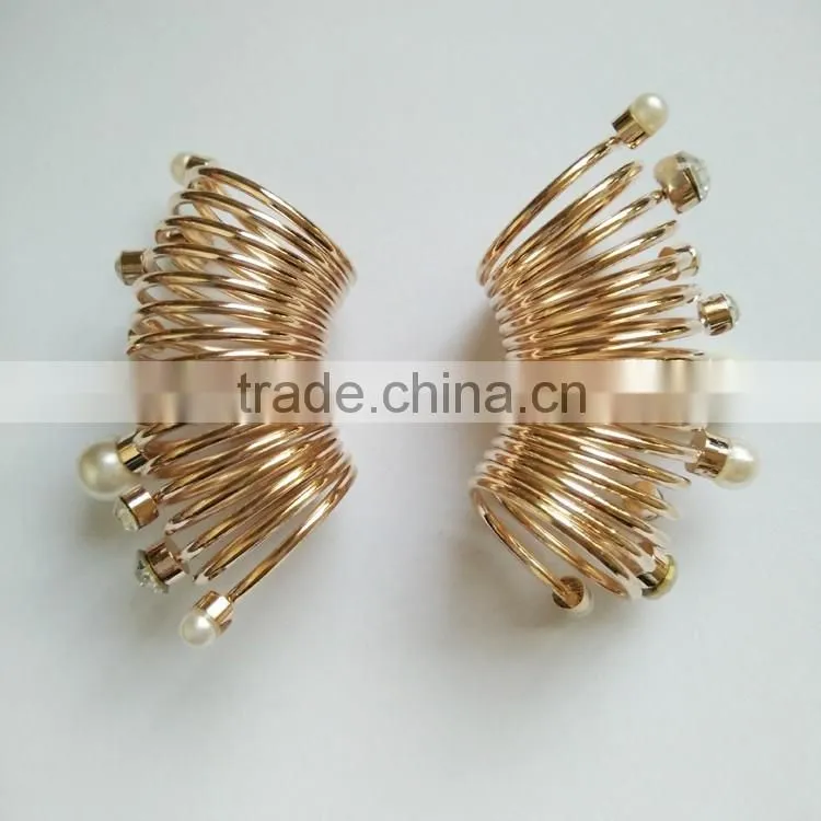pearl new design indian ladies gold mid finger ring