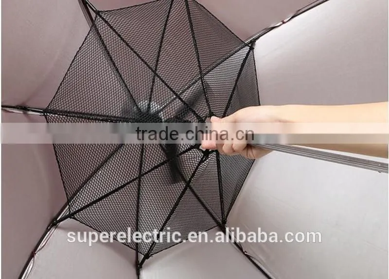 2016 New Products Promotion Multifunction Custom Nylon Sun Proof Umbrella Auto Open Straight Rod Outdoor Sun Umbrella With Fan