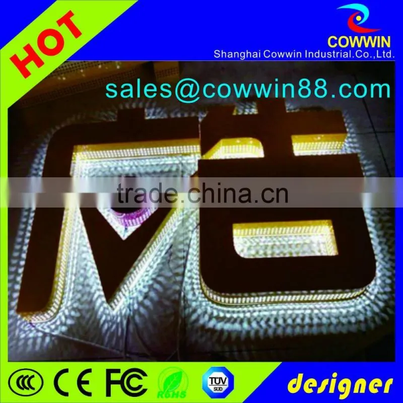 Outdoor/Indoor advertising Stainless Steel DIY LED Backlit Channel Letter Sign Hot sale 2016