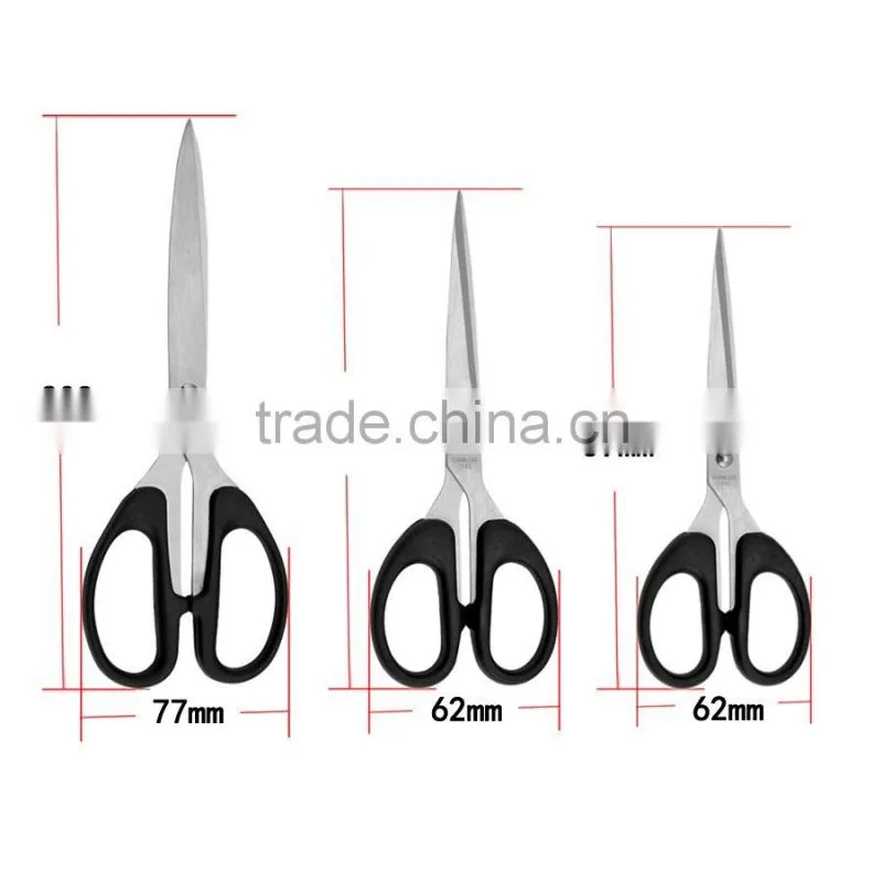 2/3/8 Inches Black PP Material Handle Multi-purpose Scissors For Embroidery, Sewing, Craft, Art Work
