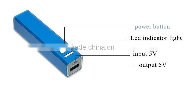Factory Wholesale Aluminium alloy shell smart 2600mAh power bank on sell