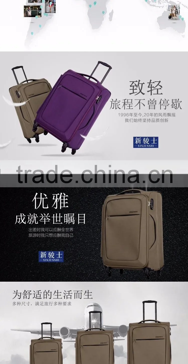 lightness fabric elastic material and leisure bag with caster wheels suitcase