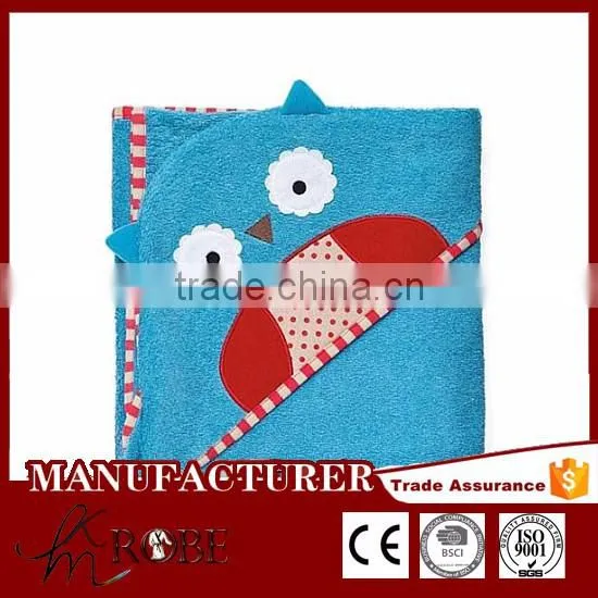 Embroidery 100% Cotton Terry With Hooded Baby Bath Robes Towels Fabric