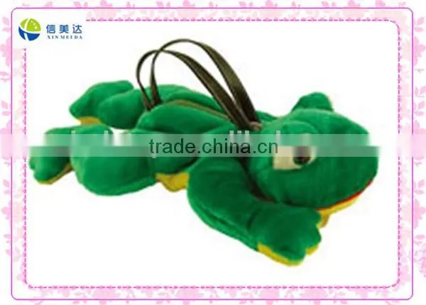 Hot sale plush green frog handbag
