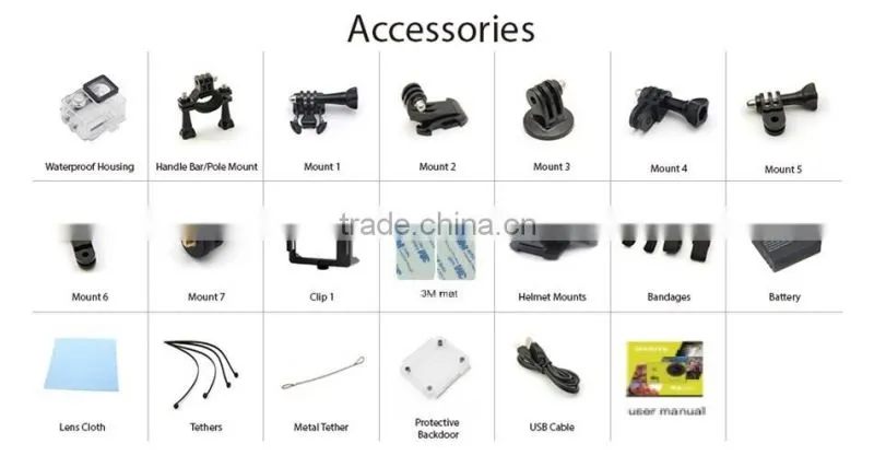 4k hd 720p 120 fps action camera be unique Waterproof 30M Sport Camera 12MP 1080P 2.0"LCD Sport cam