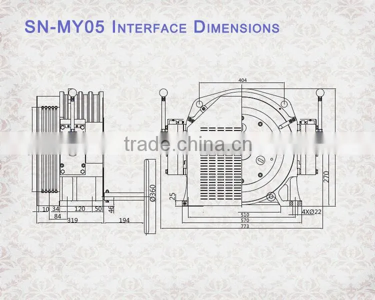 Parts of elevator/ lift tractor competitive price/ elevator tractor/Traction machine/electric elevator motor/SN-TMMY05