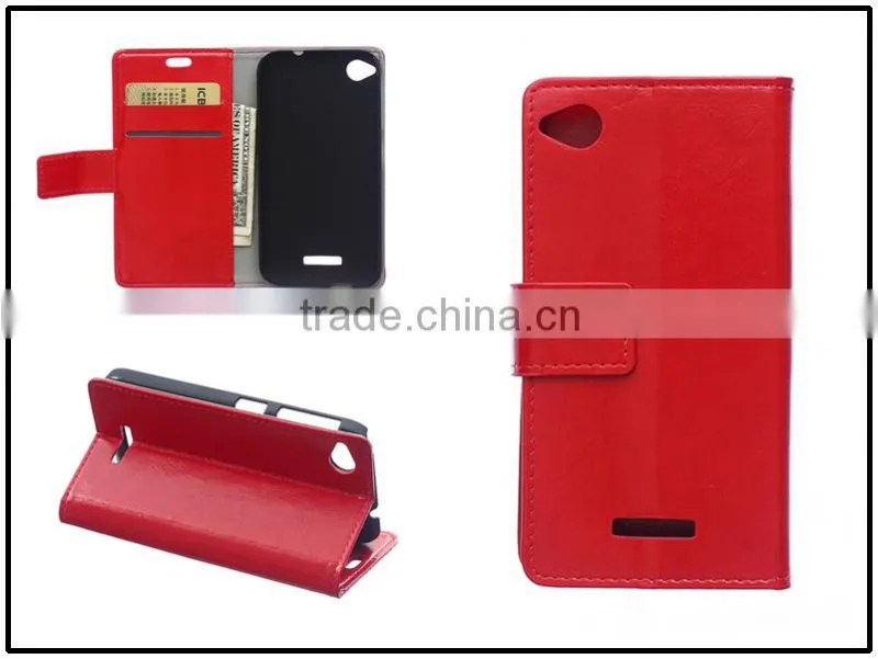 Wholesale color crazy horse pu lether case for htc 320/526/728/828/one A9 support adjustable stand function wallet case