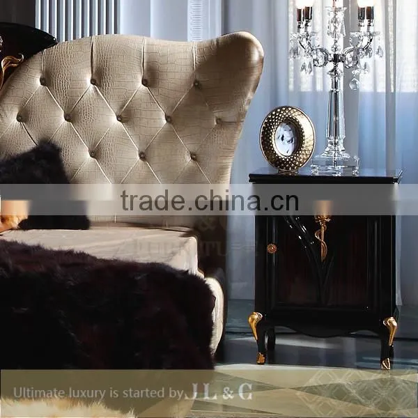 JB26-31 Bed stand with Gold Foil Camellia Flower Engraving from JL&C Luxury Classic Home Furniture (China Supplier)